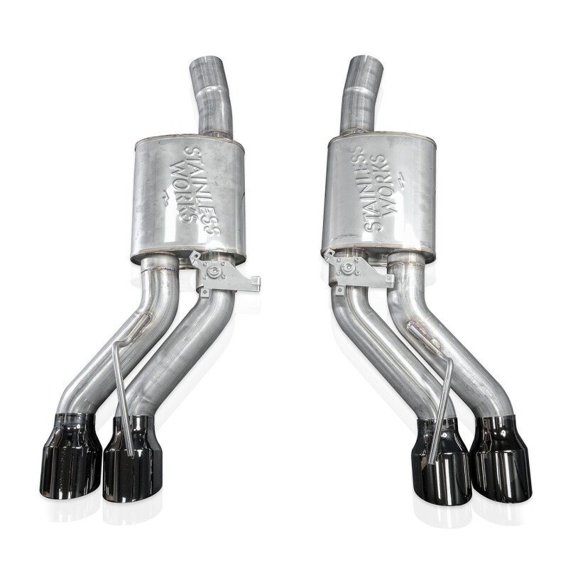 Stainless Works 22-25 Cadillac CT5-V Blackwing Axle Back Exhaust - Black Chrome Tips