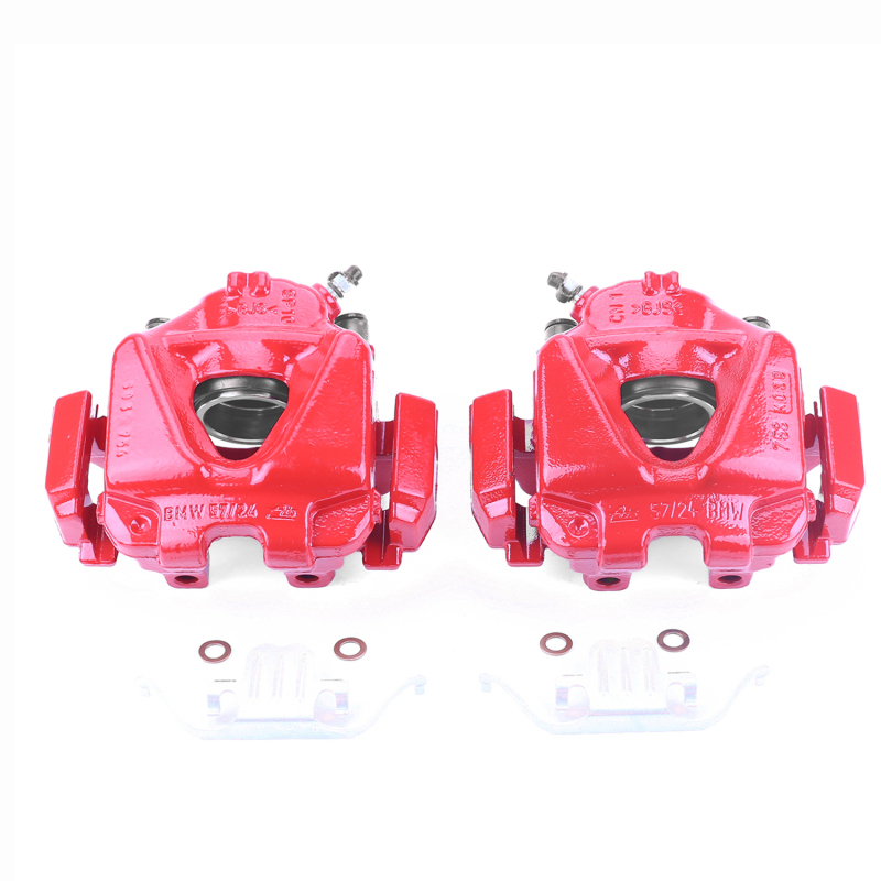 Power Stop 08-13 BMW 328i Front Red Calipers w/Brackets - Pair thumbnail 2
