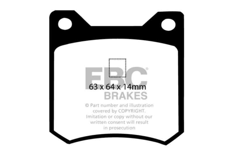 EBC 72-84 De Tomaso Pantera 5.7 GTS Yellowstuff Rear Brake Pads thumbnail 6