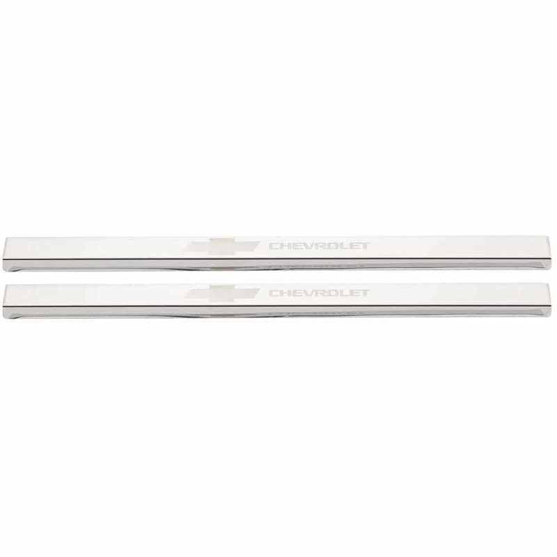 Putco 2019+ Chevrolet Silv LD Fits Double Cab and Regular Cab (2pc) w/ Bow Tie Etching SS Door Sills thumbnail 2