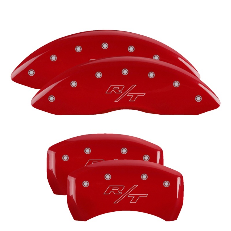 MGP 4 Caliper Covers Engraved Front & Rear Vintage Style/RT Red finish silver ch thumbnail 4