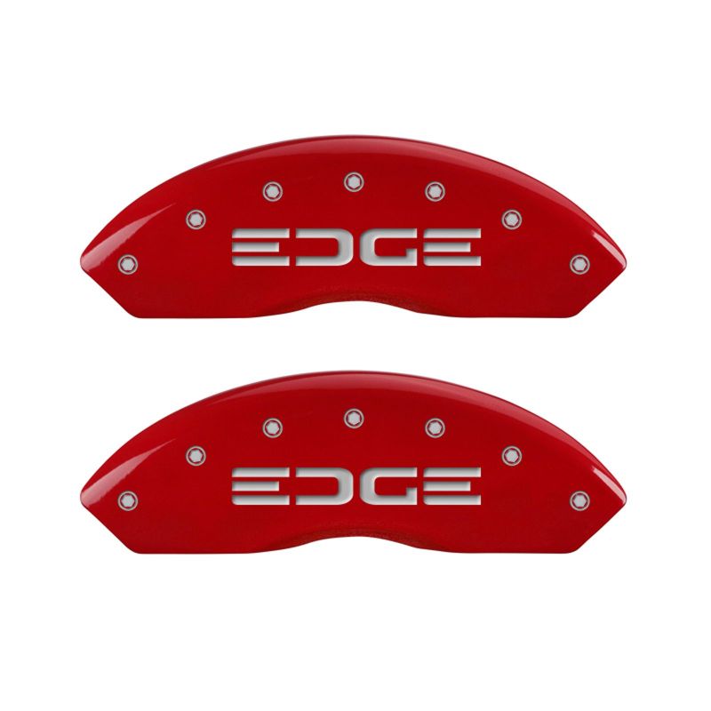 MGP 4 Caliper Covers Engraved Front & Rear Edge Red finish silver ch thumbnail 7