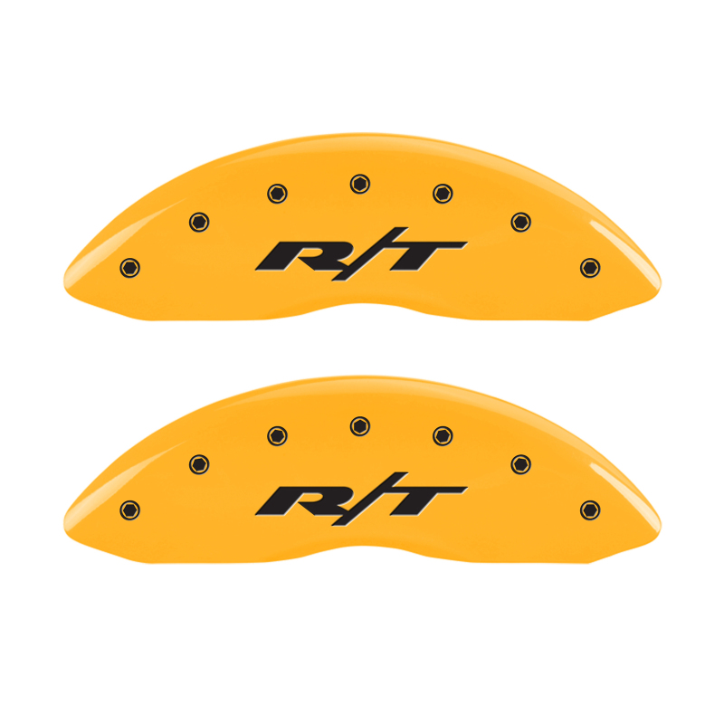 MGP 4 Caliper Covers Engraved Front & Rear RT Yellow finish black ch thumbnail 7