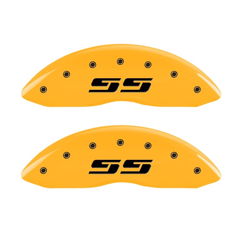 MGP 2 Caliper Covers Engraved Silverado SS Yellow Finish Blk Char 05 Chevy Silverado 1500 thumbnail 4