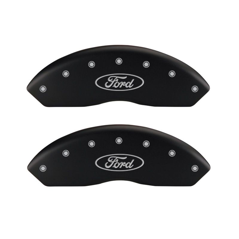 MGP 4 Caliper Covers Engraved Front Shelby Engraved Rear Tiffany Snake Black finish silver ch thumbnail 7