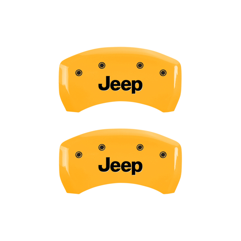 MGP 4 Caliper Covers Engraved Front JEEP Engraved Rear JEEP Grill logo Black finish silver ch thumbnail 9