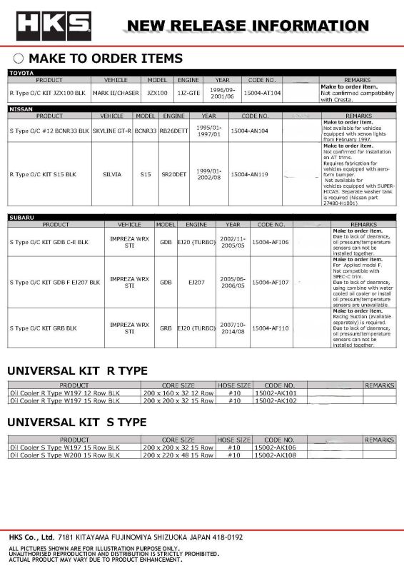 HKS R Type O/C KIT S15 BLK