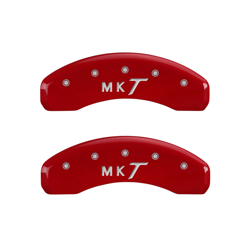 MGP 4 Caliper Covers Engraved Front Lincoln Engraved Rear MKT Red finish silver ch thumbnail 9
