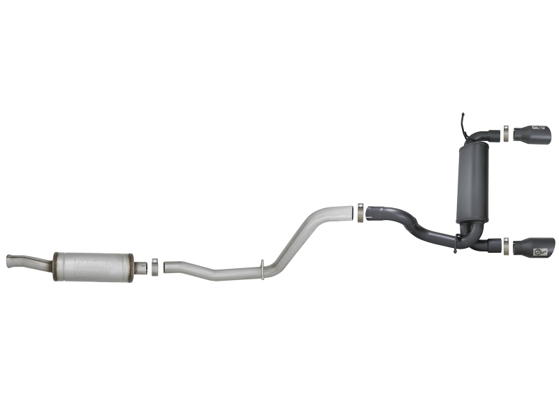 aFe Rebel Series 2.5in 409 SS Cat-Back Exhaust System w/ Black Tips Jeep Wrangler (JL) 2018 V6 3.6L thumbnail 8