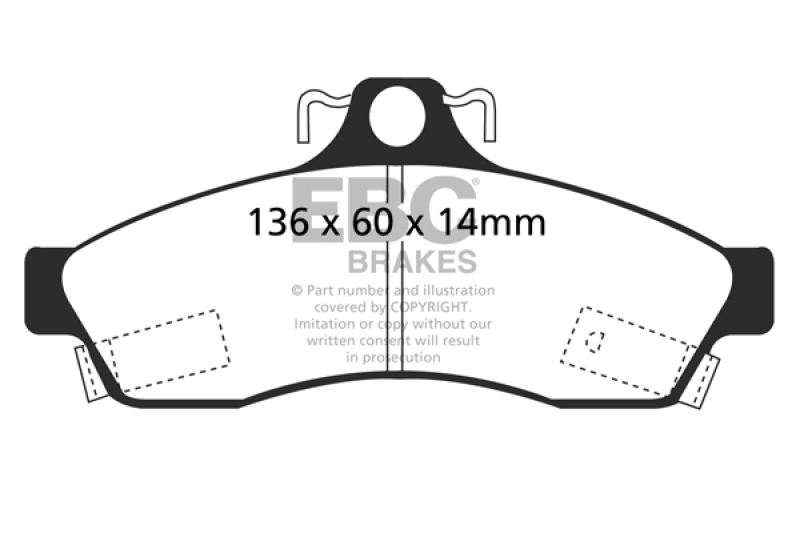 EBC 92-96 Chevrolet Caprice 4.3 Police Ultimax2 Rear Brake Pads thumbnail 2