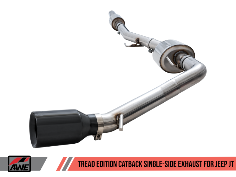 AWE Tuning 20-21 Jeep Gladiator JT 3.6L Tread Edition Cat-Back Single Side Exhaust - Diamond Blk Ti thumbnail 9