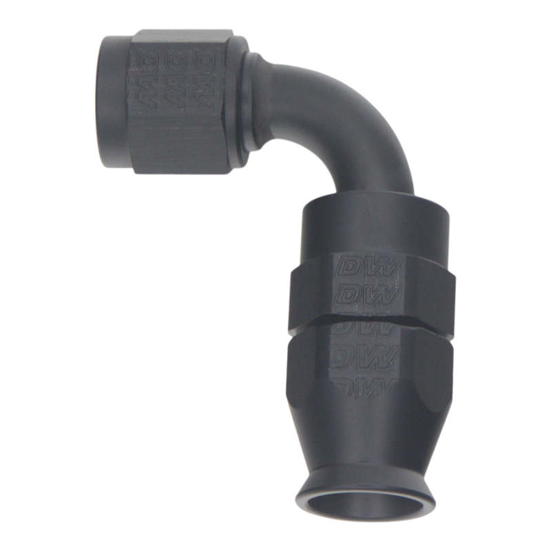 DeatschWerks 6AN Female Swivel 90-Degree Hose End PTFE (Incl 1 Olive Insert) - Anodized Matte Black thumbnail 2