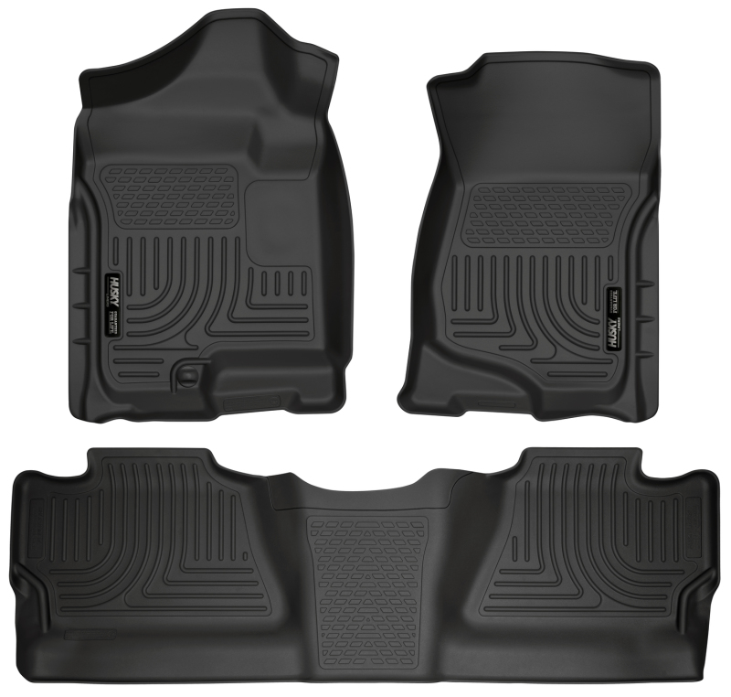 Husky Liners 07-12 Chevy Silverado/GMC Sierra Crew Cab WeatherBeater Combo Black Floor Liners thumbnail 5