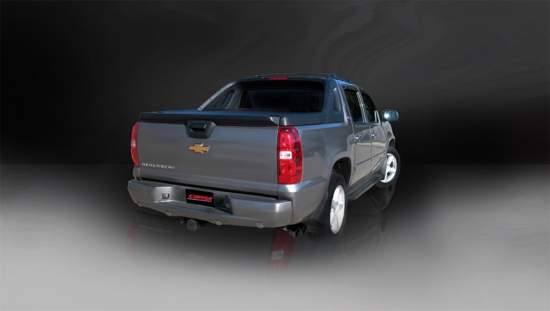 Corsa 2007-2009 Chevrolet Avalanche 6.0L V8 3in Cat-Back Single Side w Twin 4in Black Pro-SeriesTips thumbnail 9