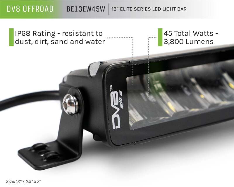 DV8 Offroad Elite Series 13in Light Bar 45W Flood/Spot LED thumbnail 4