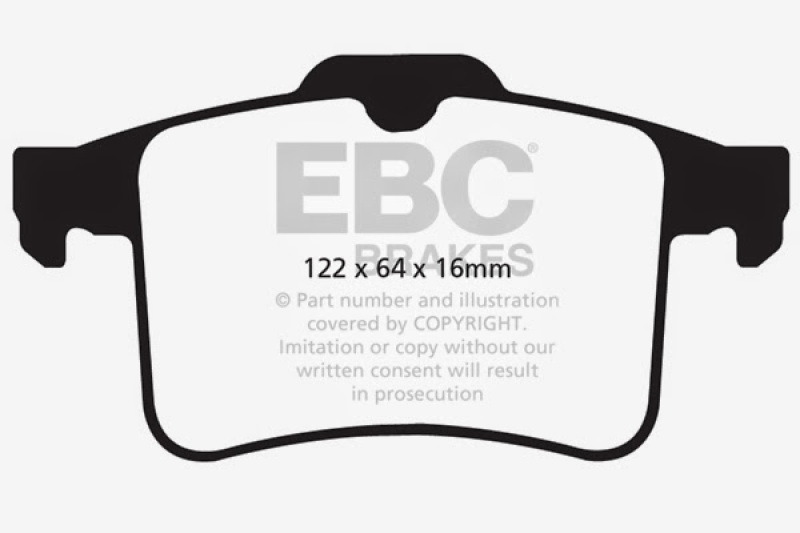 EBC 10-15 Jaguar XF 5.0 Supercharged (470) Yellowstuff Rear Brake Pads thumbnail 7