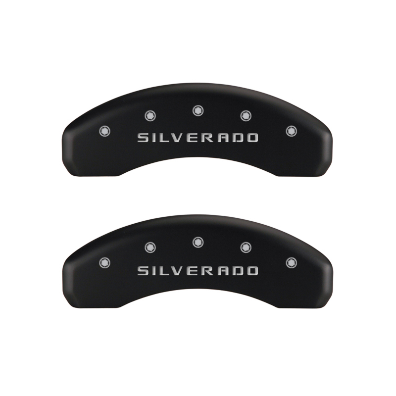 MGP 4 Caliper Covers Engraved Front & Rear Silverado Red finish silver ch thumbnail 7