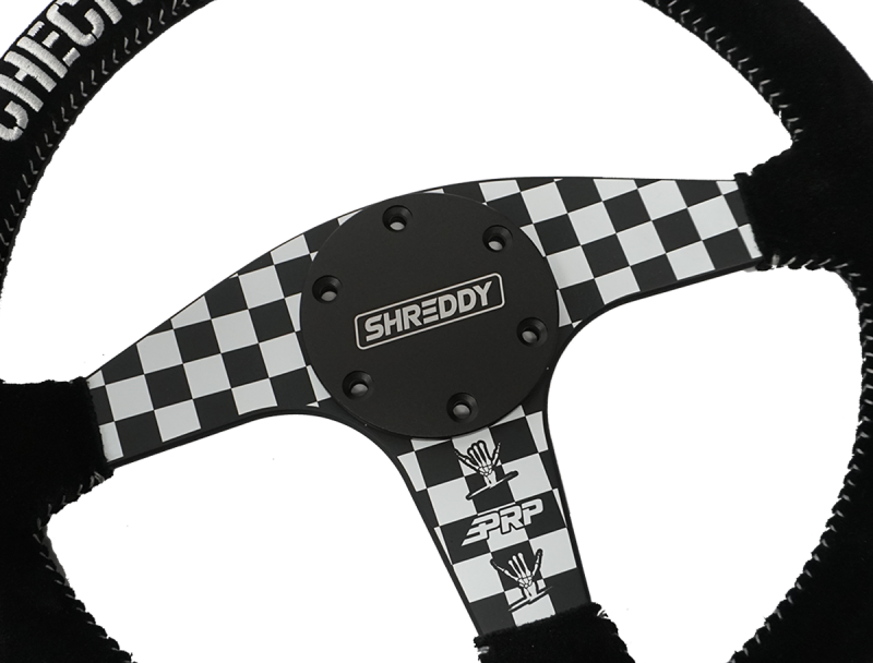 PRP X Shreddy Checkered Steering Wheel - Flat