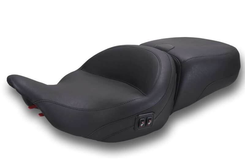 Mustang 23-26 Harley CVO Road Glide, Street Glide, Heated ST Smooth 1pc 2Up Blk w/Blk Thread