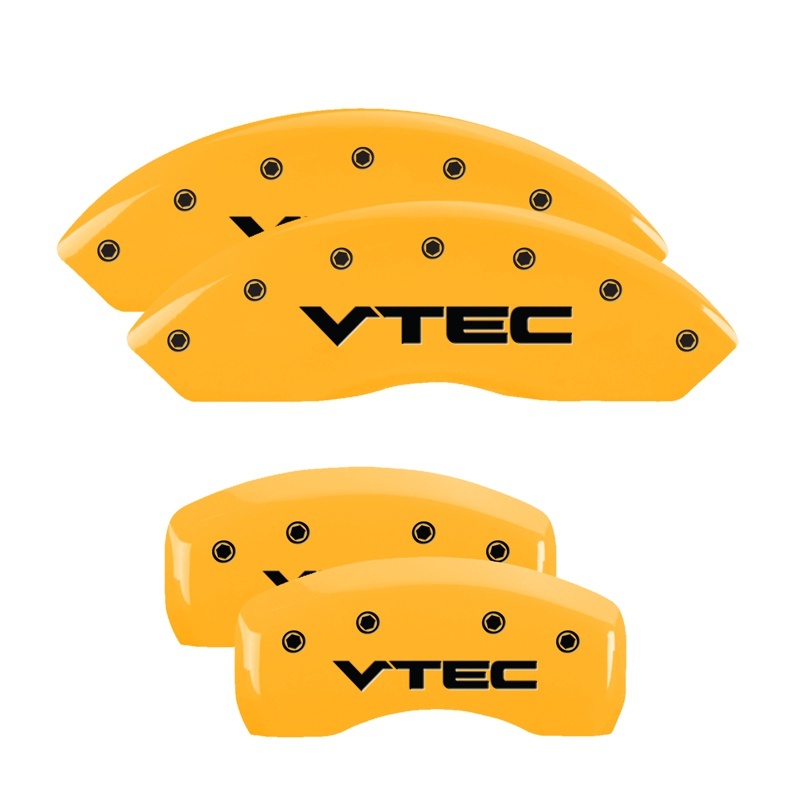 MGP 4 Caliper Covers Engraved Front & Rear Vtech Yellow Finish Black Char 2005 Honda Pilot thumbnail 7