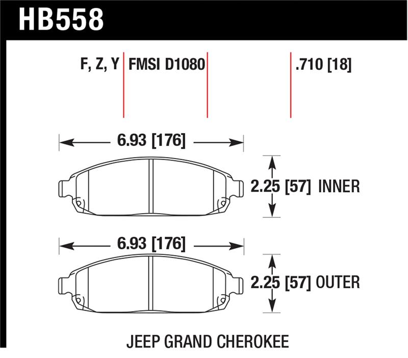 Hawk 06-10 Jeep Commander / 05-10 Grand Cherokee Front LTS Street Brake Pads