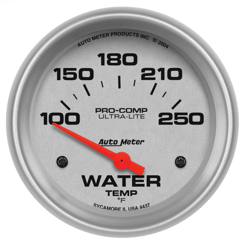 Autometer Ultra-Lite 66.7mm Short Sweep Electronic 100-250 Degree Water Temperature Gauge thumbnail 6