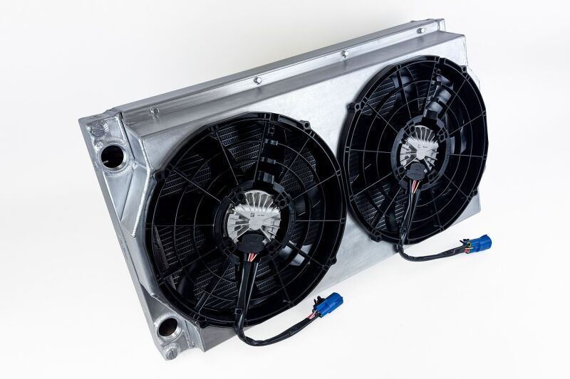 CSF Motorsport Radiator with Shroud - 14in SPAL Brushless Fans - Harnesses