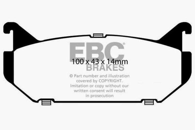 EBC 93-97 Ford Probe 2.0 16v Yellowstuff Rear Brake Pads thumbnail 4