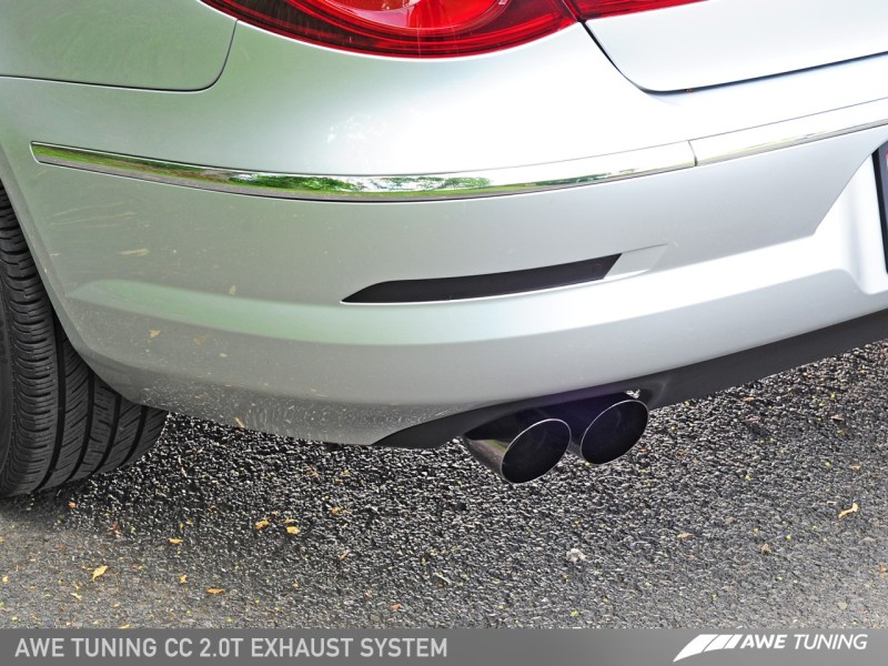 AWE Tuning VW CC 2.0T Touring Edition Performance Exhaust - Diamond Black Tips thumbnail 2
