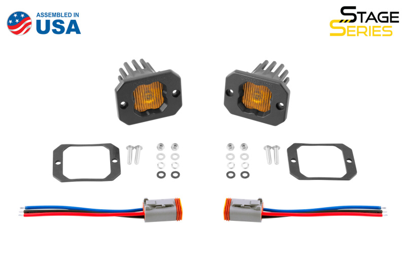 Diode Dynamics Stage Series C1 LED Pod - Yellow SAE Fog Flush ABL (Pair) thumbnail 6