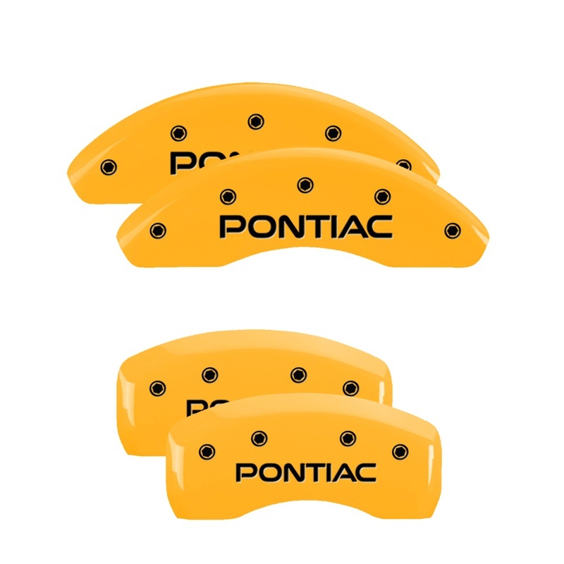 MGP 4 Caliper Covers Engraved Front & Rear Pontiac Yellow Finish Black Char 2002 Pontiac Grand Prix thumbnail 6