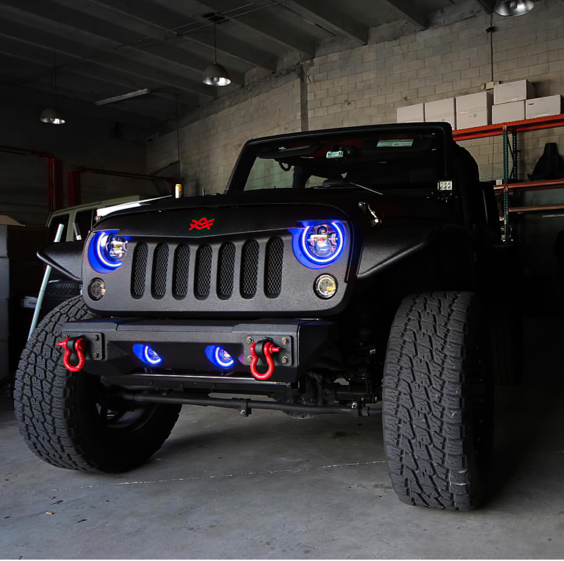 Oracle Lighting 07-09 Jeep Wrangler JK Pre-Assembled LED Halo Fog Lights -Blue thumbnail 8