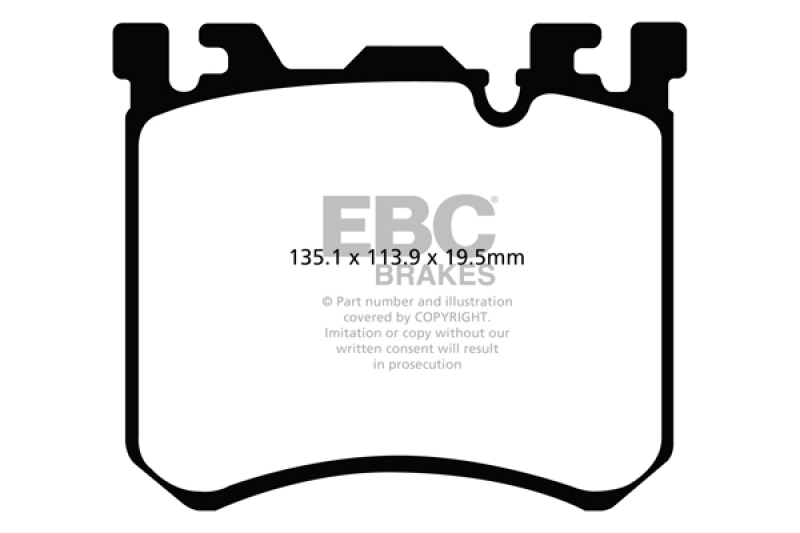 EBC 10+ BMW X5M 4.4 Twin Turbo Yellowstuff Front Brake Pads thumbnail 5