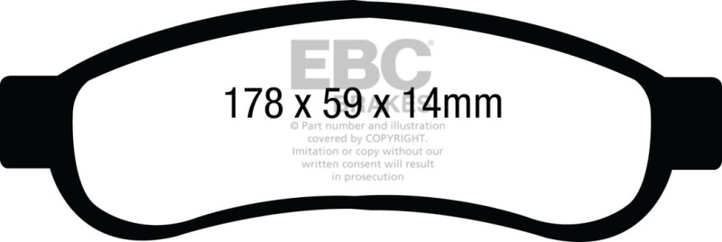 EBC 08-10 Ford F250 (inc Super Duty) 5.4 (2WD) Ultimax2 Rear Brake Pads thumbnail 6