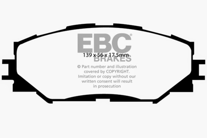 EBC 10-12 Lexus HS250h 2.4 Hybrid Redstuff Front Brake Pads thumbnail 4