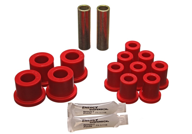 Energy Suspension 70-72 Dodge Charger (w/ 1-1/2in Main Eye) Red Rear Leaf Spring Bushing Set thumbnail 4