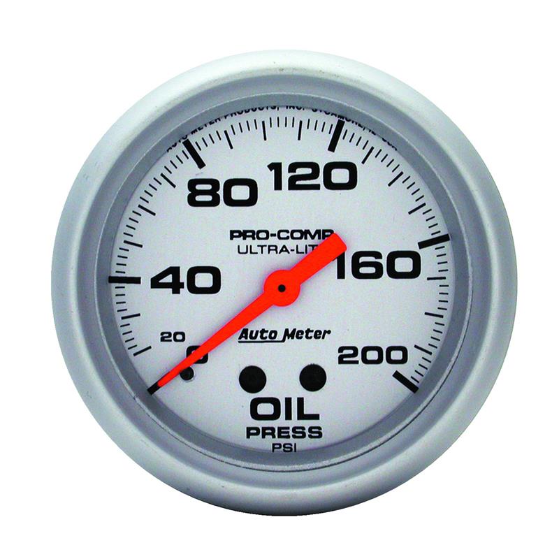 Autometer Ultra-Lite 2 5/8in Mechanical 200 PSI Oil Pressure Gauge