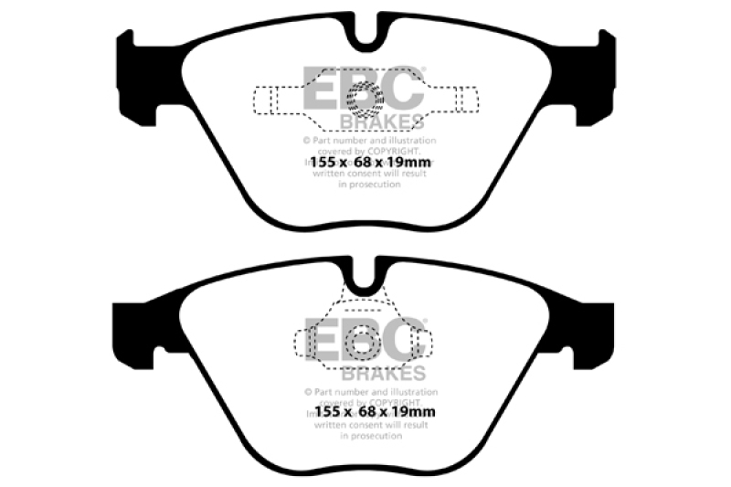EBC 11+ BMW Z4 3.0 Twin Turbo iS (E89) Yellowstuff Front Brake Pads thumbnail 5