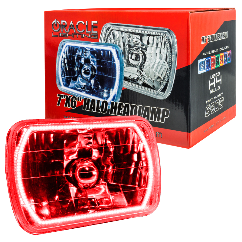 Oracle Pre-Installed Lights 7x6 IN. Sealed Beam - Red Halo thumbnail 4
