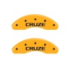 MGP Front set 2 Caliper Covers Engraved Front Cruze Yellow finish black ch thumbnail 7