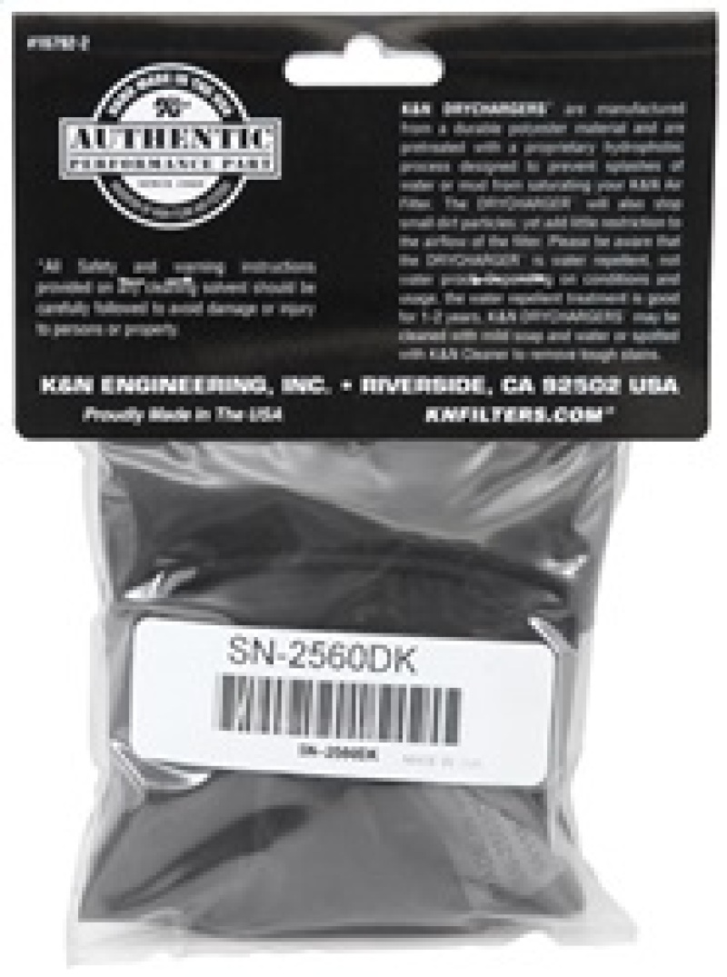 K&N Filter Wrap Drycharger Oval Tapered Black - 3.25in Base I/S Width x 2.5in Top I/S Width x 7in H thumbnail 5
