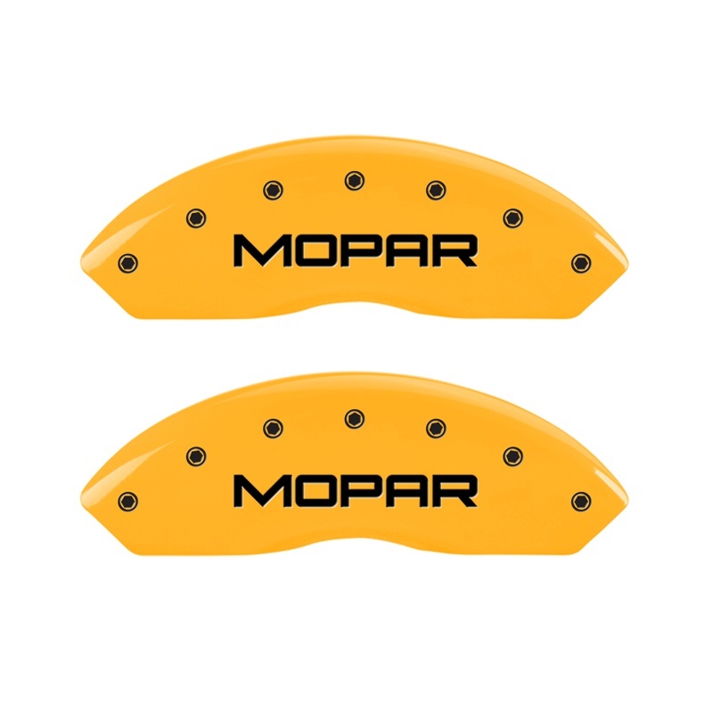 MGP 2 Caliper Covers Engraved Front Mopar Yellow Finish Black Char 2006 Jeep Wrangler thumbnail 3