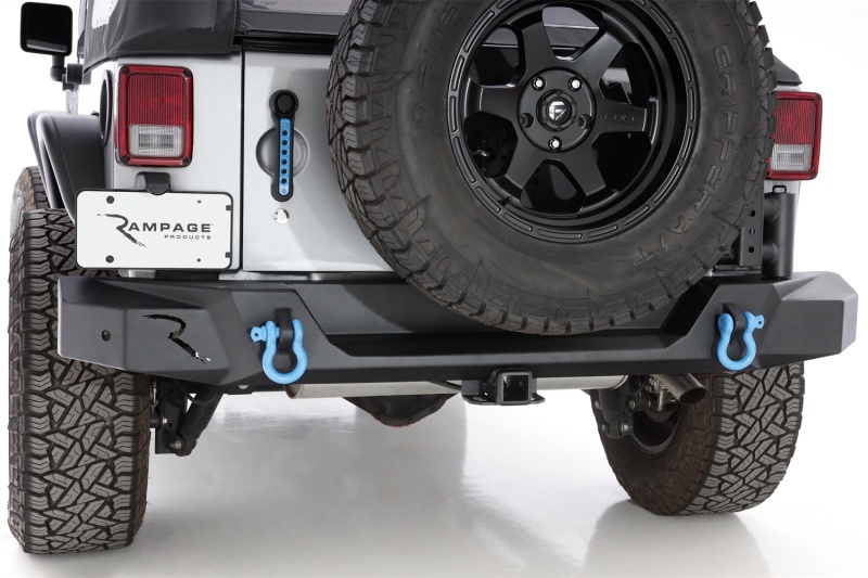 Rampage 07-18 Jeep Wrangler JK (Incl. Unlimited) TrailGuard Rear Bumper - Black thumbnail 3