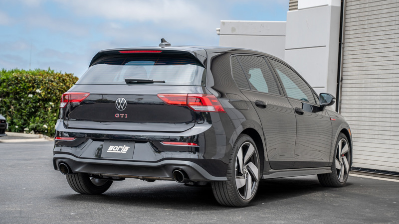 Borla 22-23 Volkswagen Golf GTI 2.0L AT/MT 3inch S-Type Cat-Back Exhaust - 4in Black Chrome Tips thumbnail 4