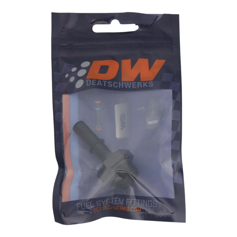 DeatschWerks 8AN ORB Male to 3/8in Male EFI Quick Connect Adapter - Anodized Matte Black thumbnail 5