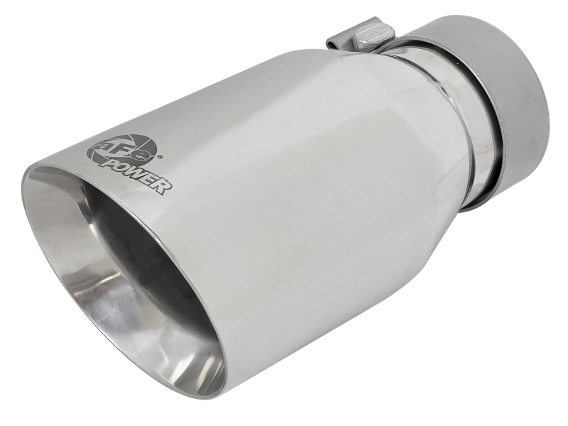 aFe MACH Force-Xp Univ 304 SS Double-Wall Clamp-On Exhaust Tip - Polished - 3in Inlet - 4.5in Outlet thumbnail 8