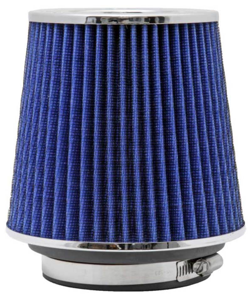 K&N Universal Air Filter Chrome Round Tapered Blue - 4in Flange ID x 1.125in Flange Length x 5.5in H thumbnail 8