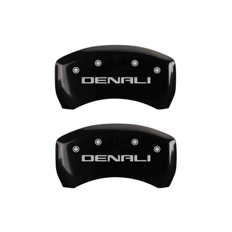 MGP 4 Caliper Covers Engraved Front & Rear Denali Black Finish Silver Char 2019 GMC Arcadia thumbnail 6