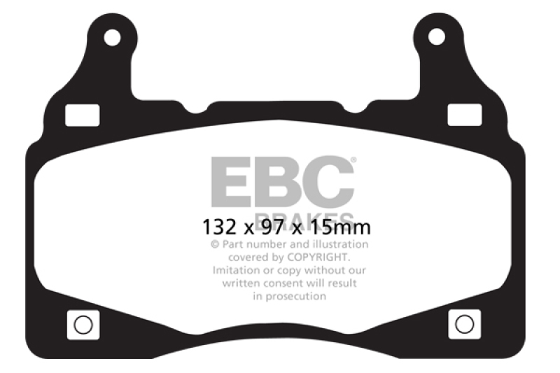 EBC 11-15 Chevrolet Camaro (5th Gen) 6.2 Yellowstuff Front Brake Pads thumbnail 6