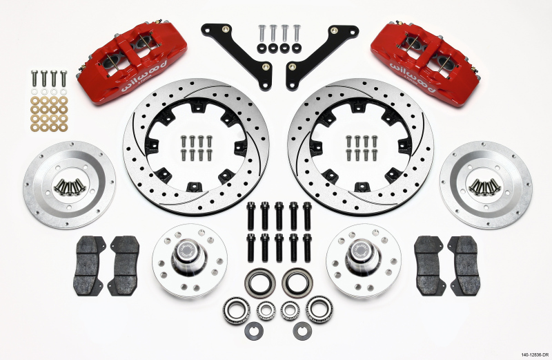 Wilwood Dynapro 6 Front Hub Kit 12.19in Drilled Red 79-81 Camaro